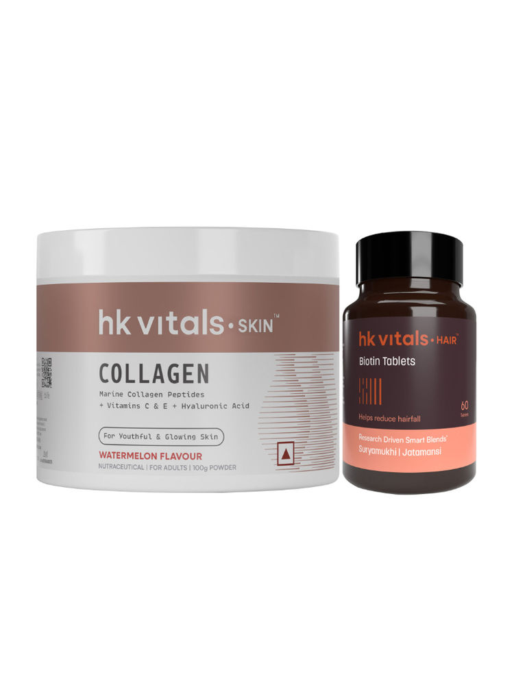 HealthKart HK Vitals Skin Radiance Collagen Powder, Watermelon with Biotin Tablets (Combo Pack)-picture-21