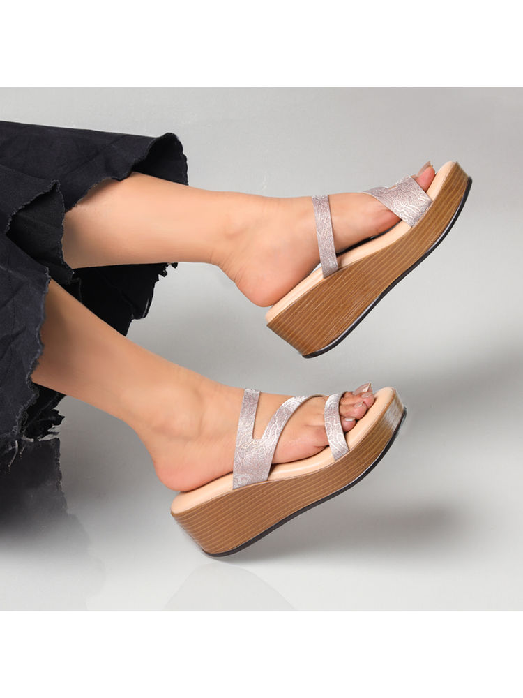Monrow Tanni Pink Wedges Heels-image-5