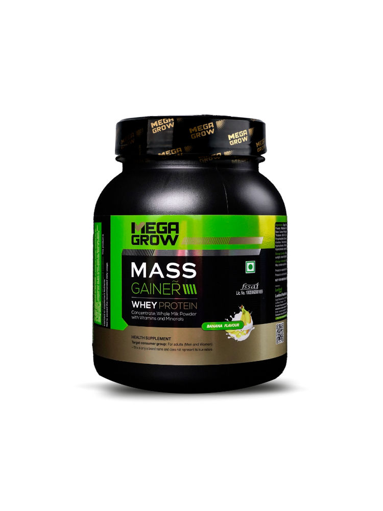 Megagrow Mass Gainer Whey Protein Powder - Banana