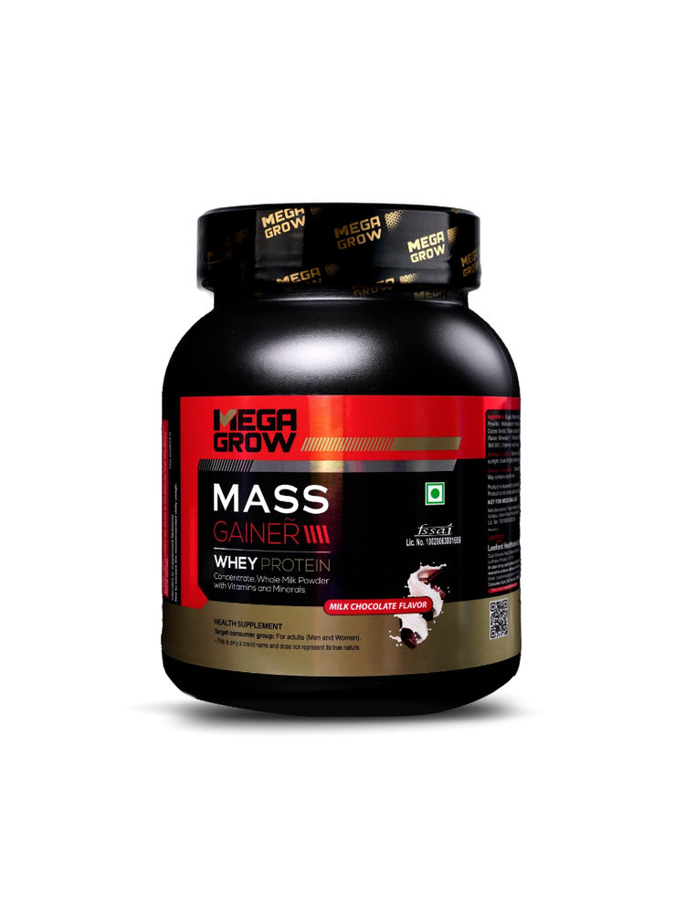 Megagrow Mass Gainer High Calories Formula Whey Protein Powder - Chocolate