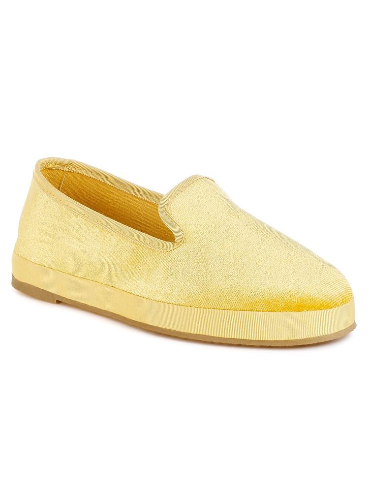 London Rag Womens Velvet Round Toe Slip-On Loafers Yellow-picture-19