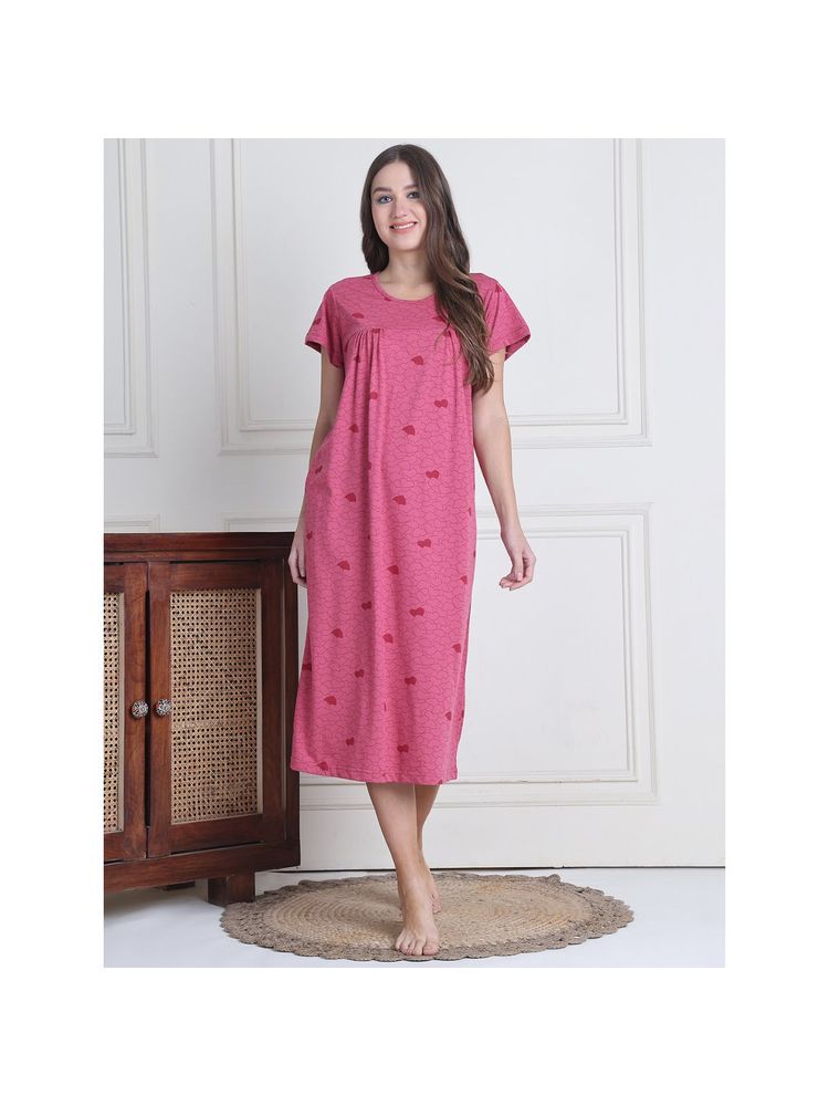 Secret Wish Women Pink Printed Nighty-picture-19