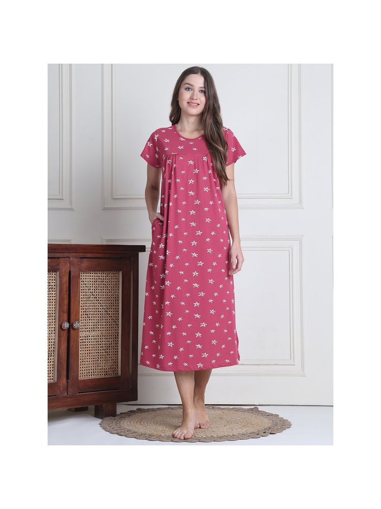 Secret Wish Women Pink Printed Nighty-picture-10