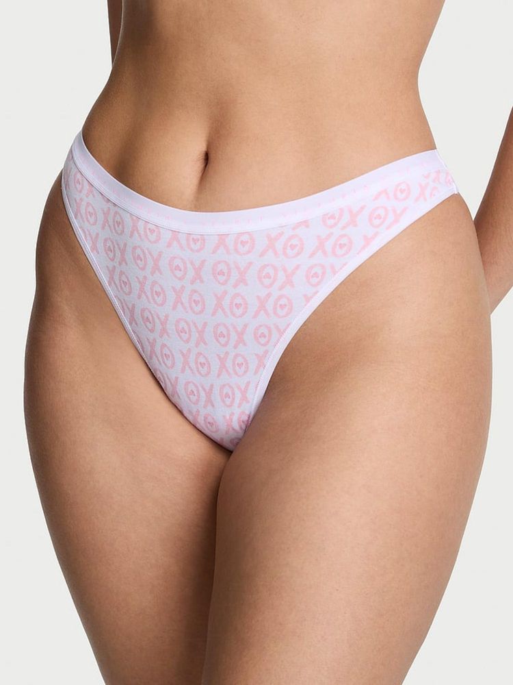victoria's secret intimates Victoria's Secret White Stretch Cotton High-Leg Scoop Thong Panty (XL)-picture-19