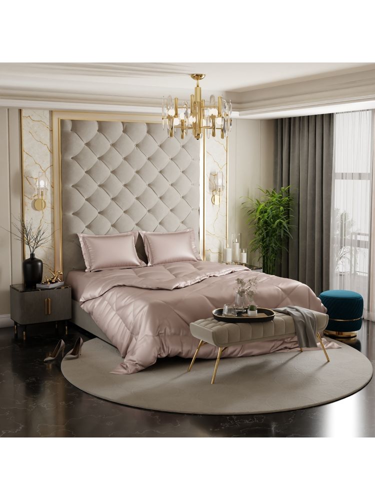 Stoa Paris Date Night Beige Satin Double Comforter-image-25