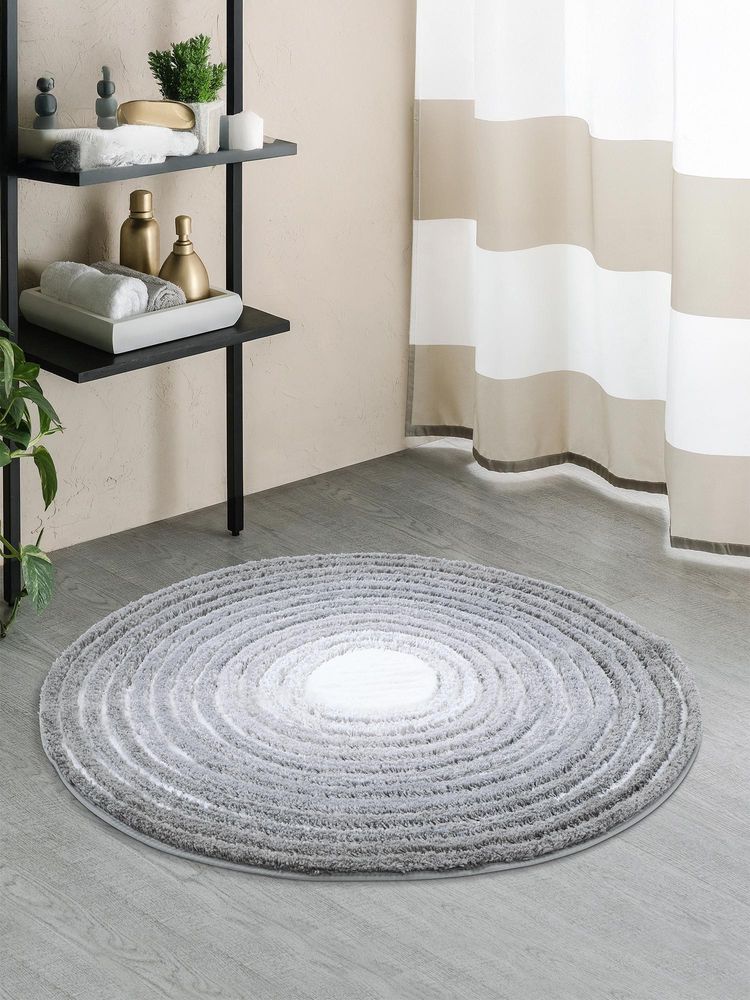 OBSESSIONS Grey Anti-Skid TPR Backing Polyester Bath Mat (M)-image-34