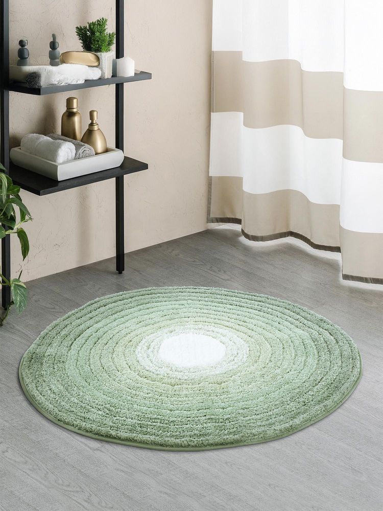 OBSESSIONS Green Anti-Skid TPR Backing Polyester Bath Mat (M)-picture-21
