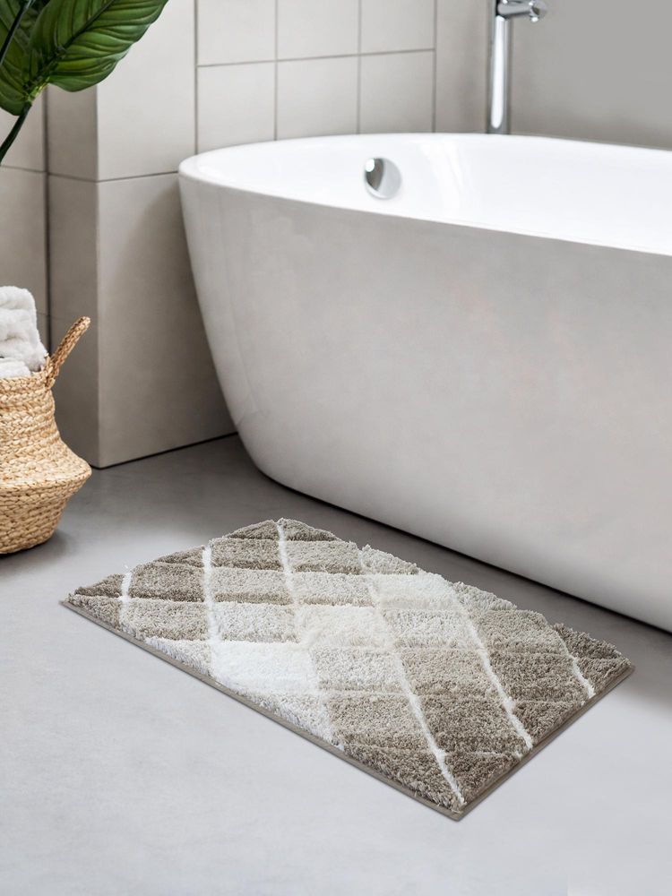 OBSESSIONS Beige Anti-Skid TPR Backing Polyester Bath Mat-picture-20