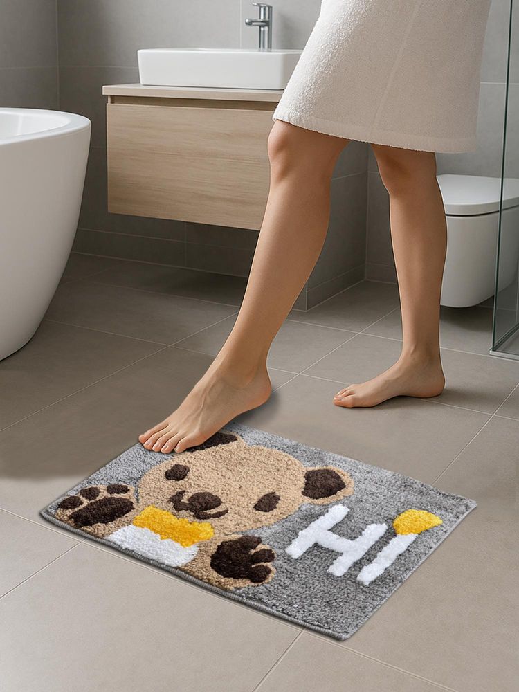 FABINALIV Multi-Color Graphic Cotton Blend Anti Skid Bath Mat-image-29