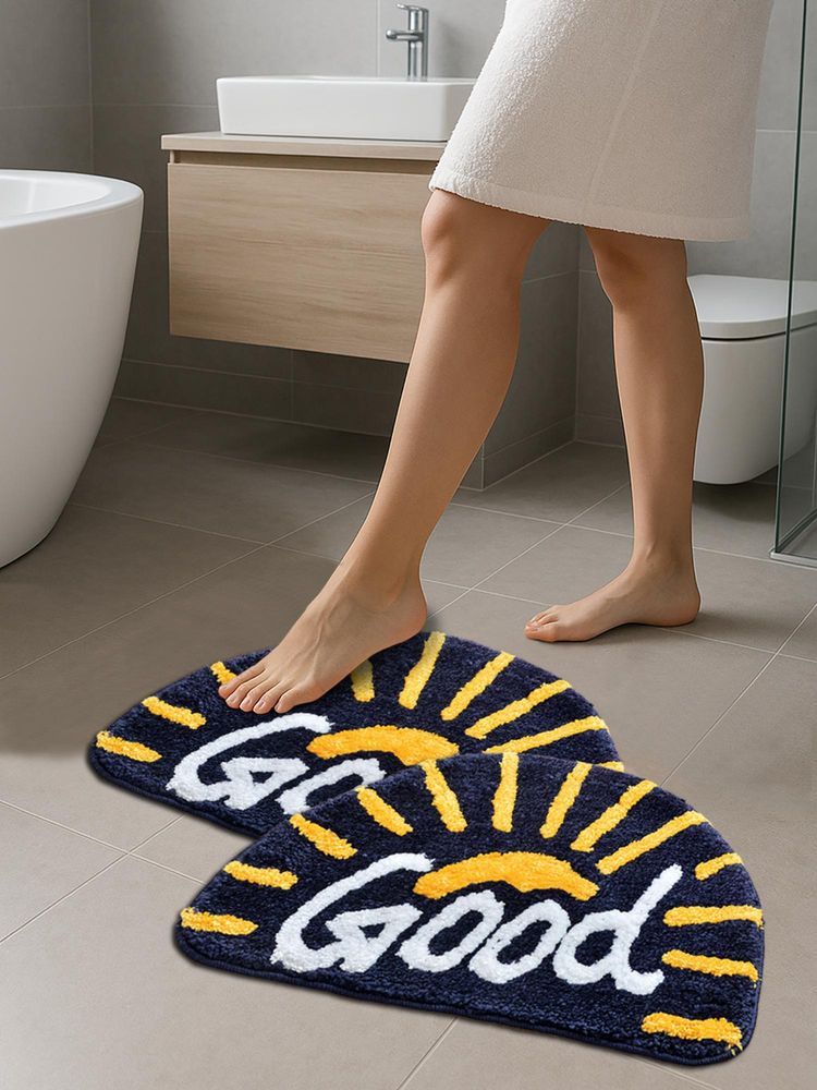 FABINALIV Multi-Color Abstract Cotton Blend Anti Skid Bath Mats (Pack of 2)-picture-18