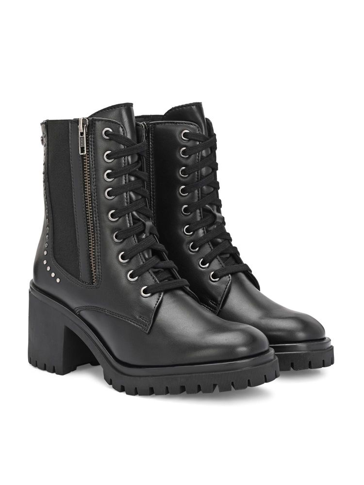 Delize Women Black Casual Boots-image-9