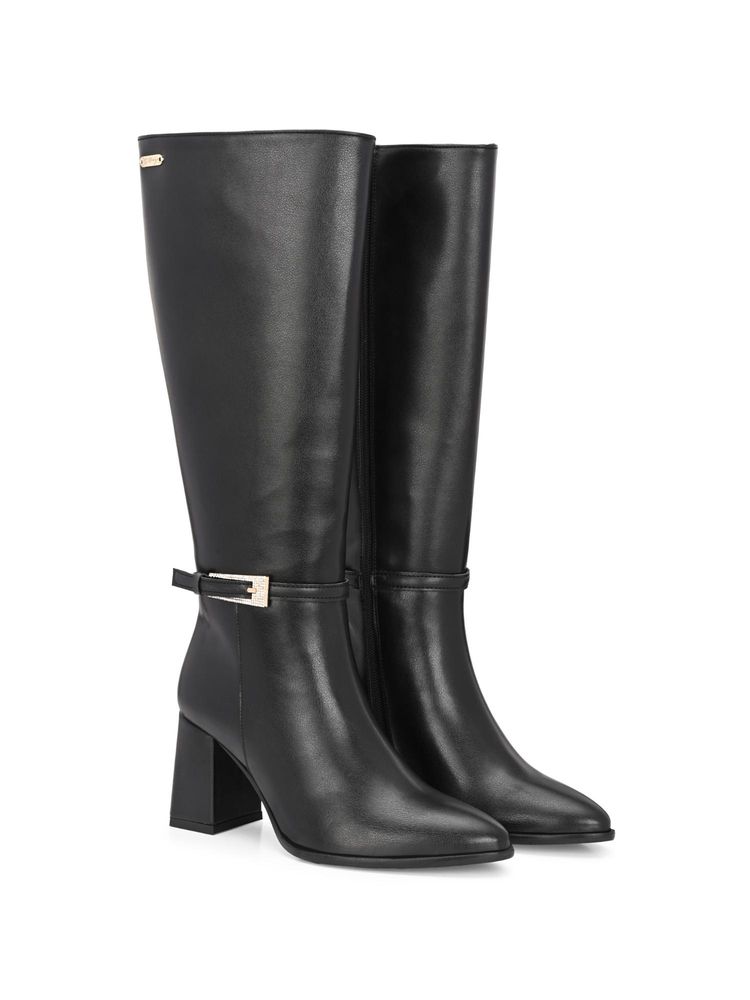 Delize Women Black Casual Boots-image-48