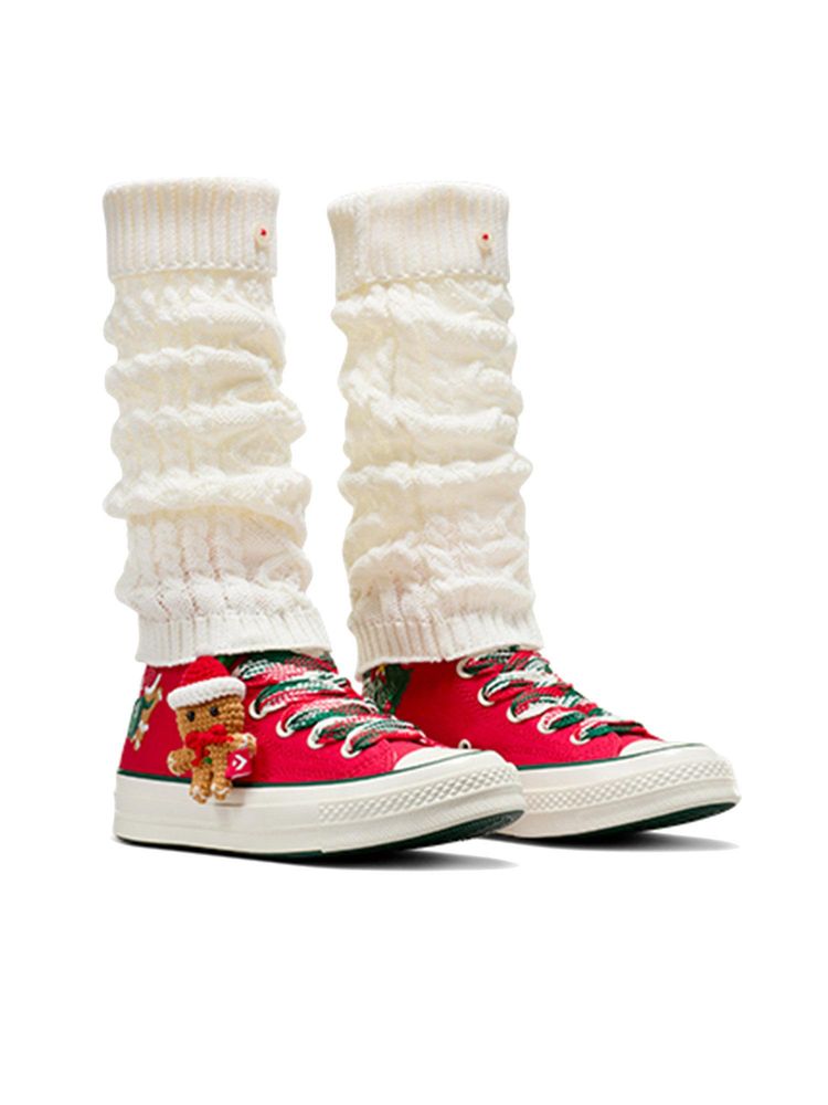 Converse Unisex Chuck 70 X-Mas Gingerbread and Knit Sock Red High Top Sneakers-picture-17