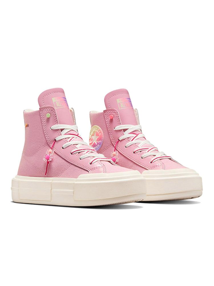 Converse Women Chuck Taylor All Star Lift Platform Crinkled Leather Pink High Top Sneakers-picture-13