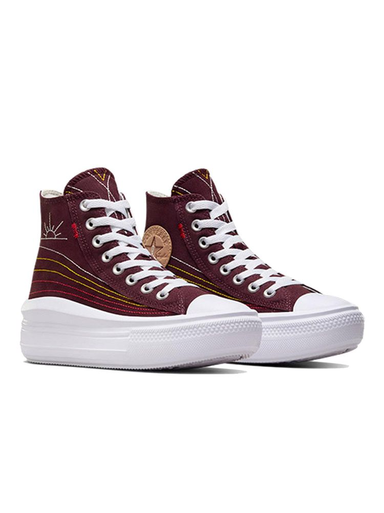 Converse Women Chuck Taylor All Star Move Platform Western Stitch Purple High Top Sneakers-picture-16