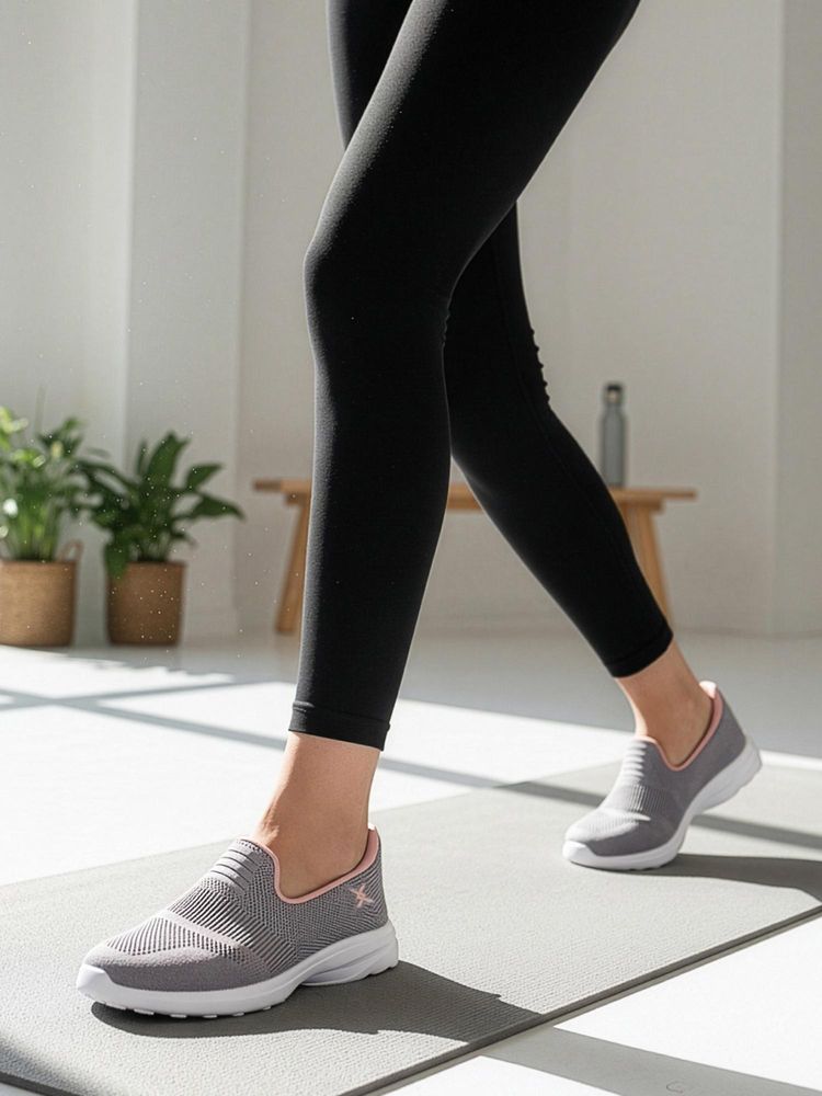 Carlton London Women Grey Knit Slip On Comfort Sneakers-picture-15
