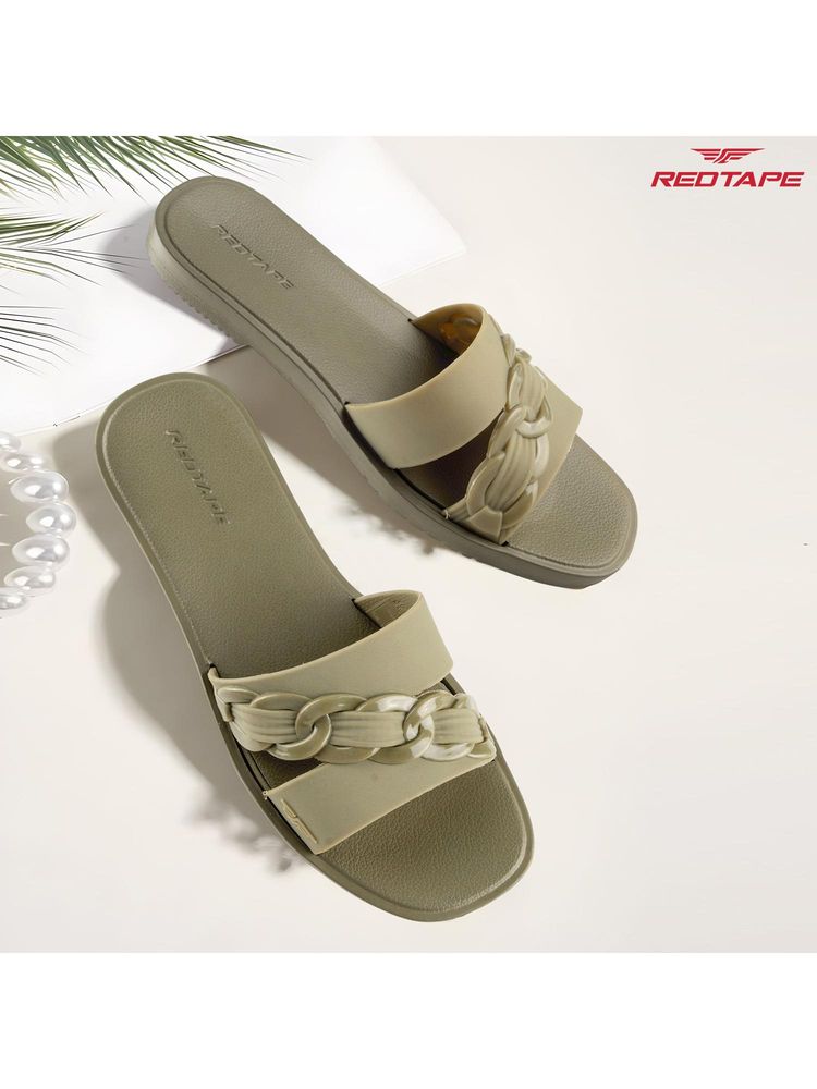 Red Tape Women Olive EVA Comfort Flats-picture-28