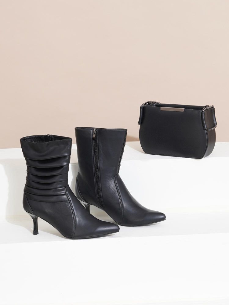 Sherrif Shoes Women Black Solid Casual Boots-image-45