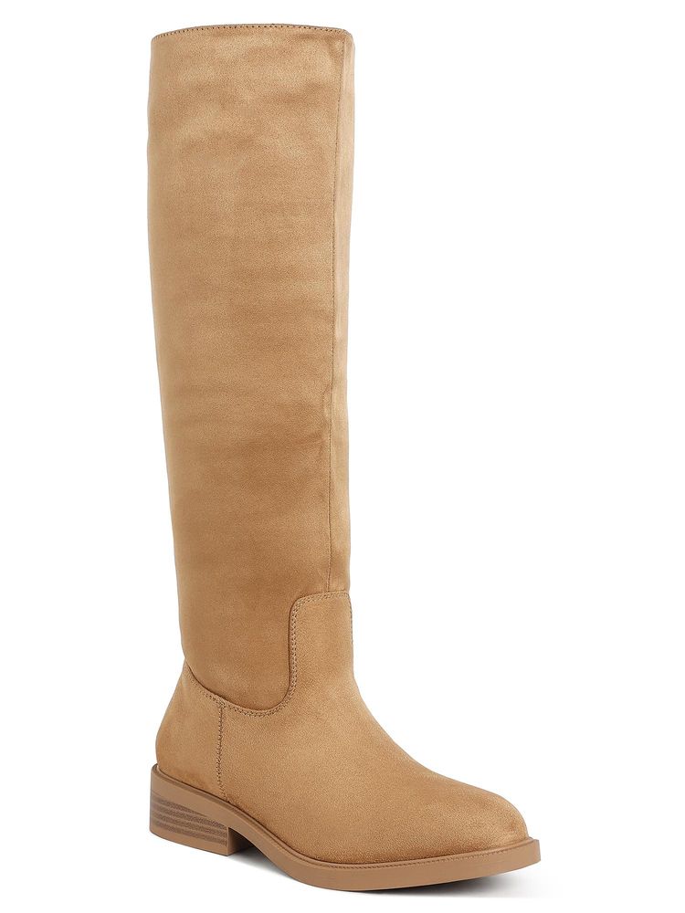 London Rag Women Beige Round Toe Microfiber Calf Casual Boots-image-29