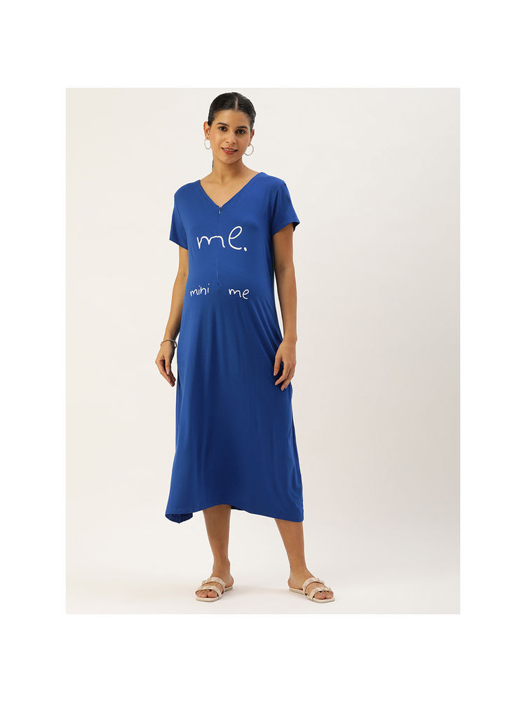 Blush9 Maternity Me - Mini Me Blue Night Maxi Dress-image-1