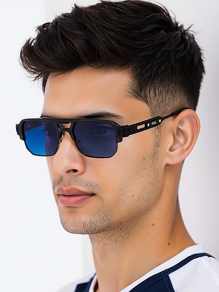 Lenskart STUDIO Unisex UV Protected Rectangle Blue Lens Sunglasses - LK S18295 (54)-picture-17