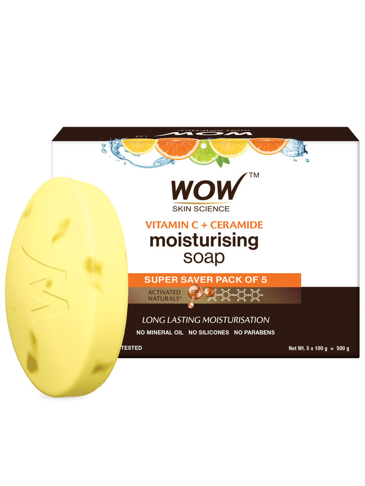 WOW Skin Science Vitamin C & Ceramide Moisturizing Soap - Pack of 5-image-46