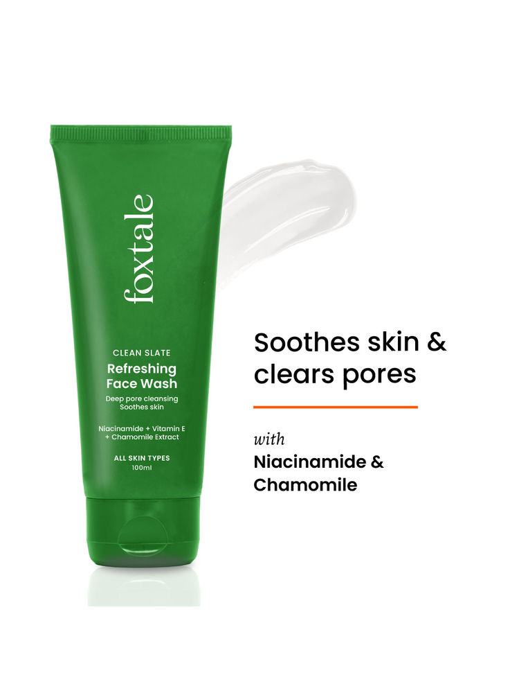 Foxtale Refreshing Face Wash with Niacinamide & Vitamin E, Deeply Cleans Pores and Soothes Skin-image-4