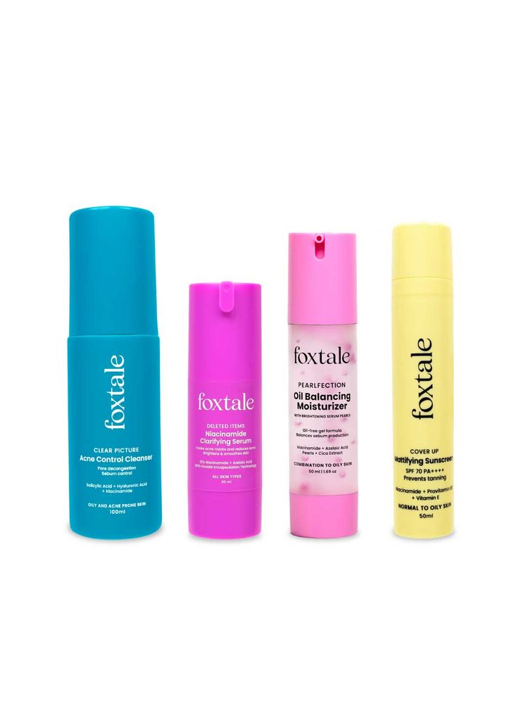 Foxtale Acne Control Clear Skin, Oil-Free Glow, Sun Protection Combo-image-29