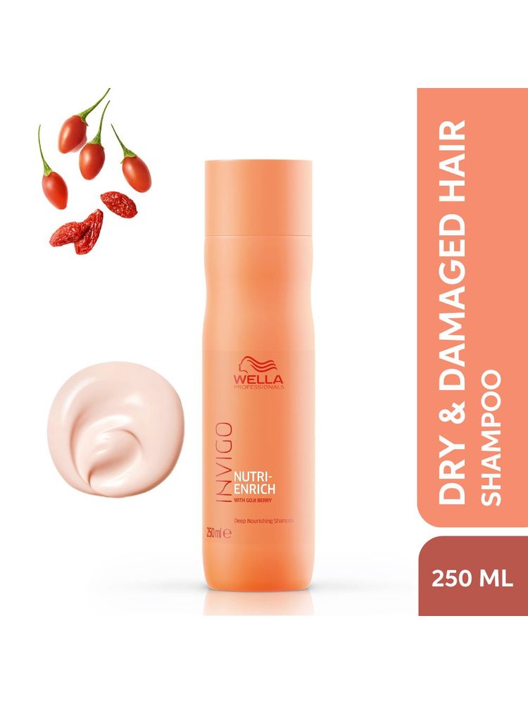 Wella Professionals Invigo Nutri-Enrich Shampoo for Dry, Frizzy & Damaged Hair with Goji Berry & Vitamin E