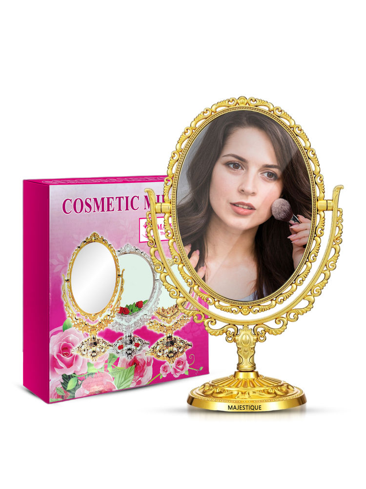 Majestique Cosmetic Dual-Sided Vintage Design Tabletop Mirror