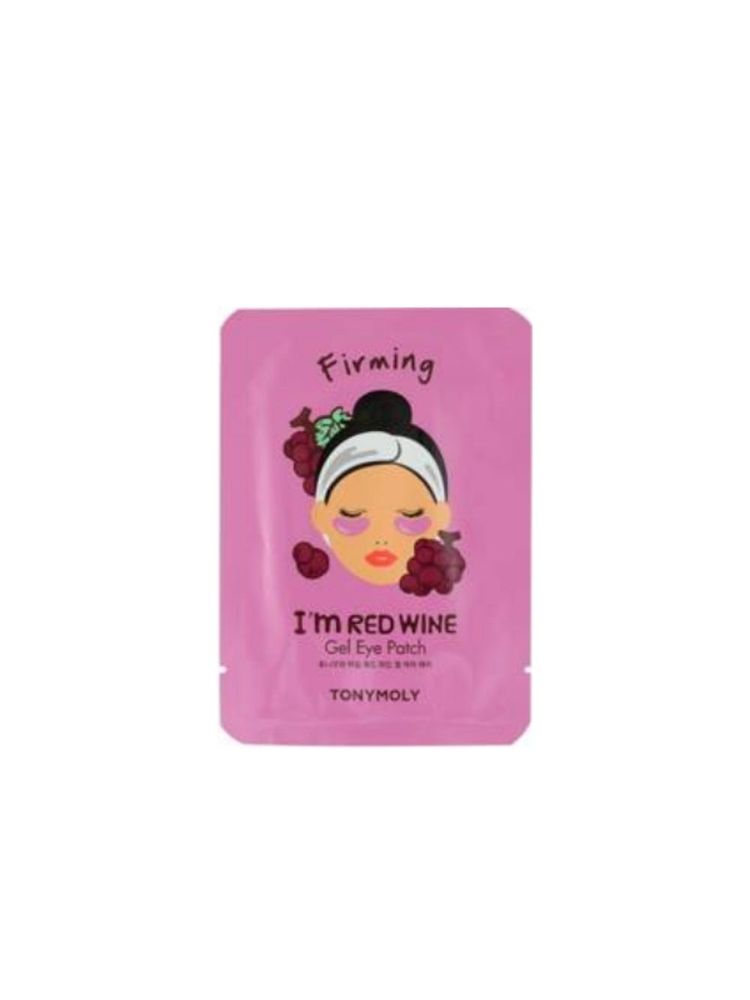 TONYMOLY Korean I'm Red Wine Gel Eye Patch to Reduce Pores, Tighten & Purify Under-Eye Skin