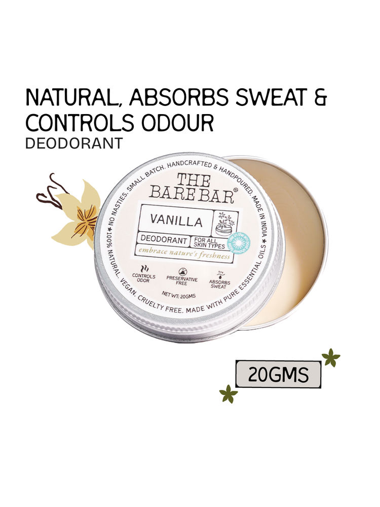 The Bare Bar Vanilla Deodorant - Sweet scent solid deodorant for odor control, all skin types-image-37