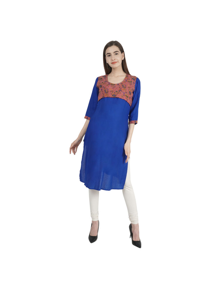 Morph Maternity Bright Printed Nursing Kurta - Blue-image-8