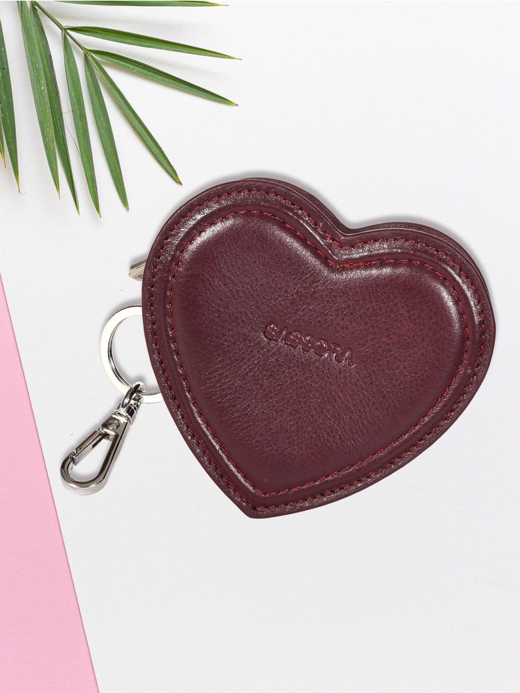 Sassora Genuine Leather Heart Shaped Key Pouch (S)-image-49
