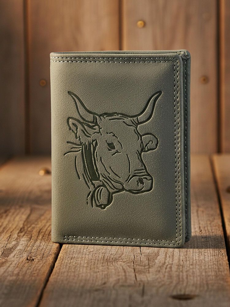 Sassora Premium Leather Animal Embossed Pattern Large RFID Wallet - Grey (L)-picture-18