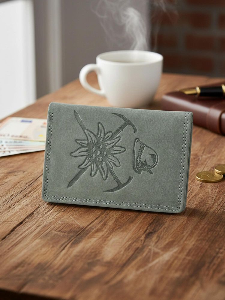 Sassora Leather RFID Blocking Embossed Design Bifold Wallet - Grey (L)-picture-20
