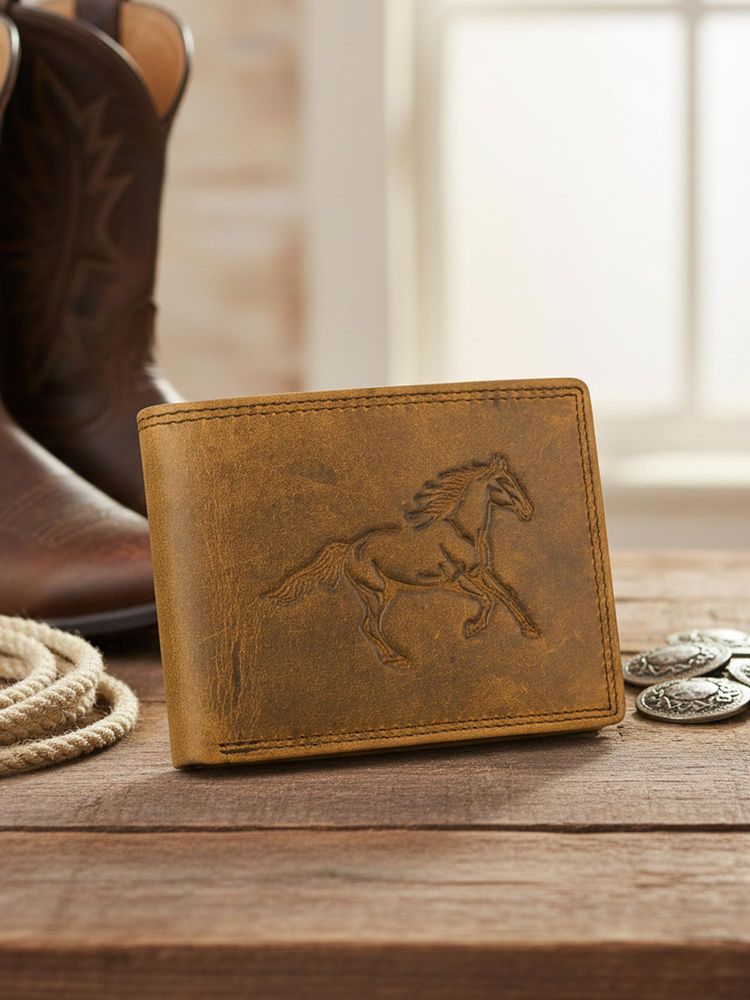 Sassora Leather RFID Blocking Embossed Horse Design Wallet (L)-picture-26