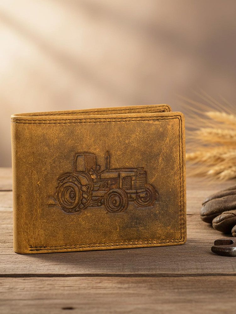 Sassora Premium Leather Tractor Printed Pattern Large RFID Wallet (L)-picture-21