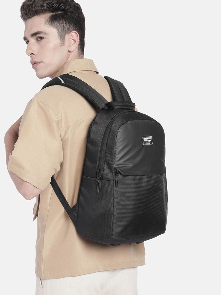 Teakwood Unisex 15 inch Laptop Compartment Backpack - Black-picture-31