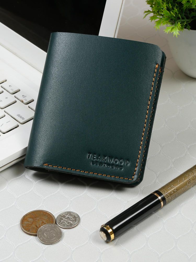 Teakwood Men Green Two Fold Leather Wallet-picture-17