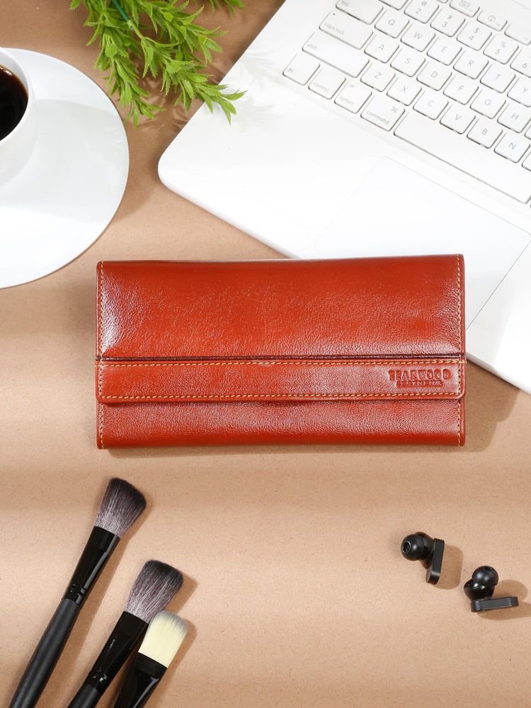 Teakwood Women Tan Leather Two Fold Wallet-picture-16