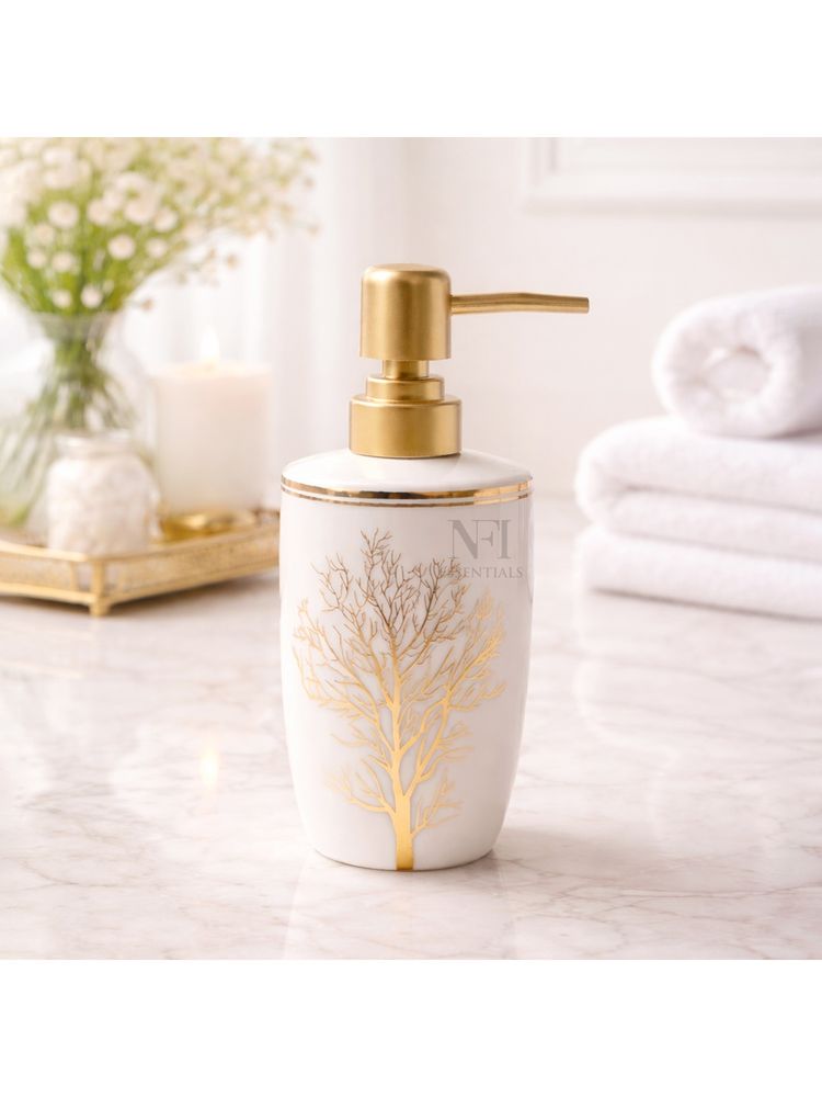 NFI Essentials Ceramic Soap Dispenser with Gold Colour Pump-picture-18
