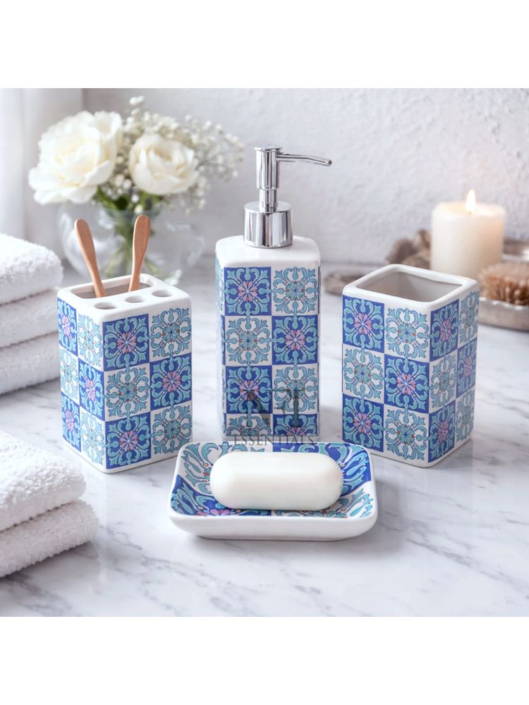 NFI Essentials Ceramic 4 Piece Bathroom Accessories Set-image-30