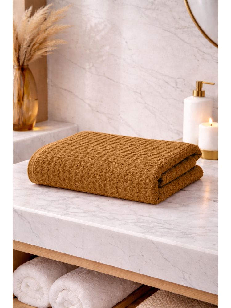MULBERRY LIVING Waffle Bath towel - Brown-picture-25