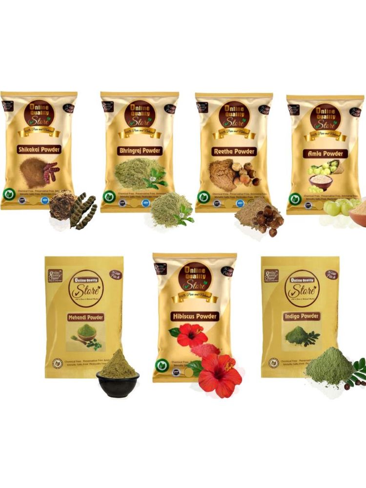Online Quality Store Reetha, Amla, Shikakai, Bhringraj, Hibiscus, Mehandi And Indigo Hair Color Powder-picture-10