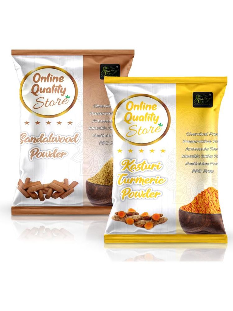 Online Quality Store Kasturi Turmeric Powder + Sandalwood Powder For Skin-image-5