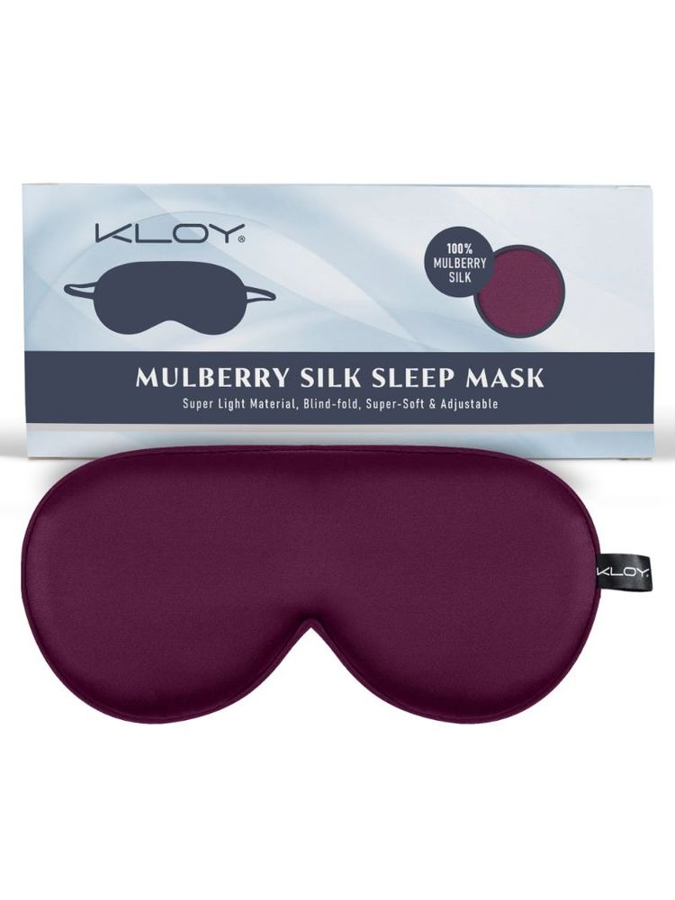 KLOY 100% Mulberry Silk Sleep Eye Mask - Maroon