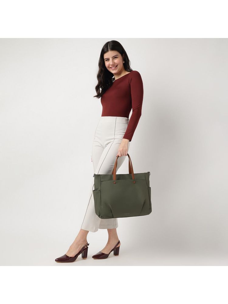 fastrack accessories Fastrack Workease Minimilist Laptop Olive Tote Bag-picture-19