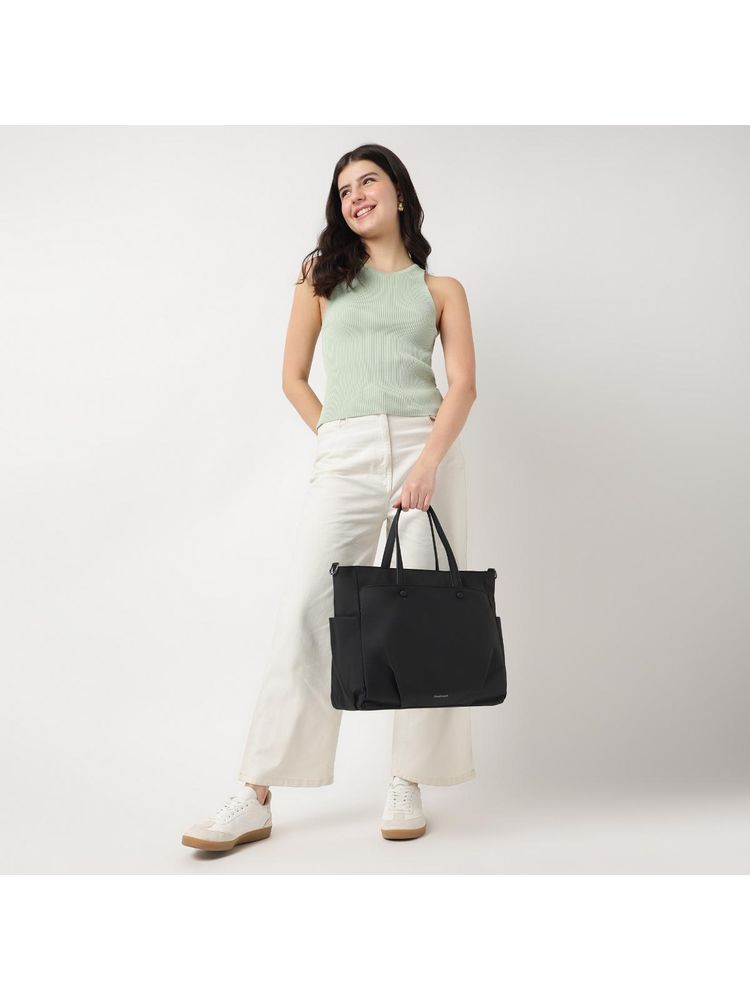 Fastrack Workease Minimilist Laptop Black Tote Bag-image-18