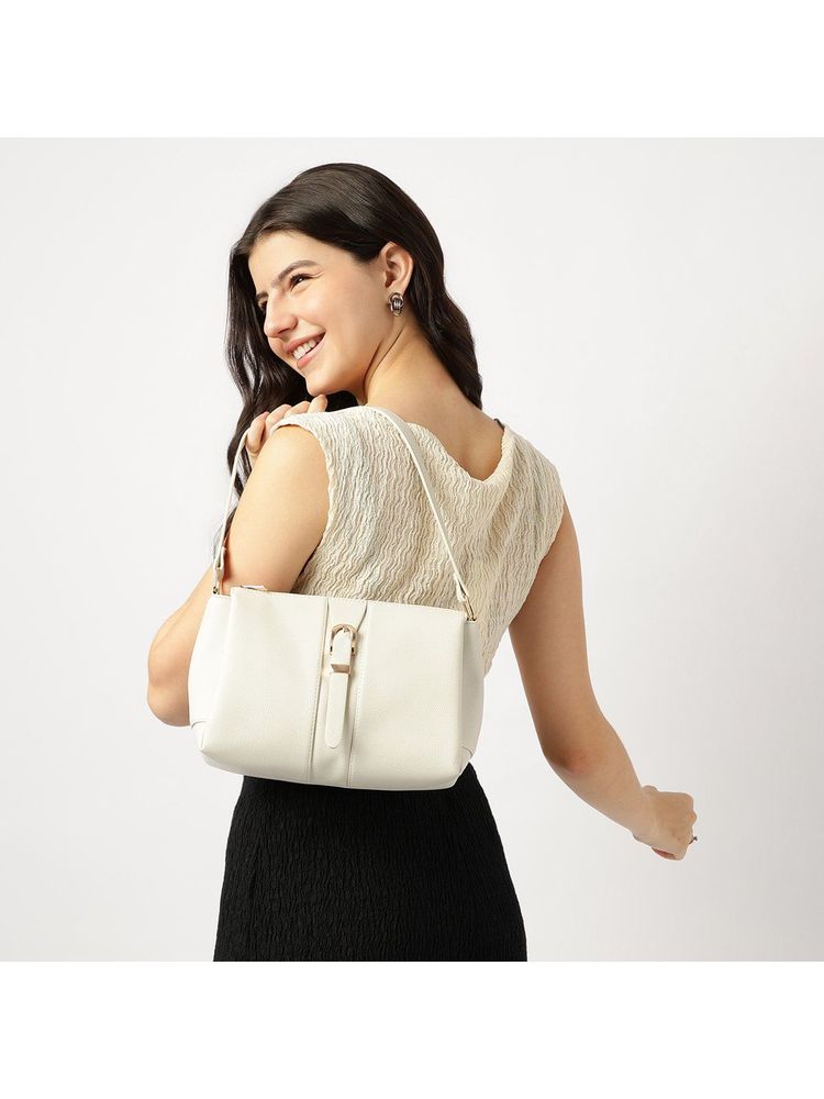 Fastrack Off White Solid Soft Serve Handbag-image-1